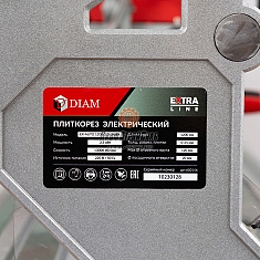 Шильдик автоматического электрического плиткореза Diam EX-Auto 1200/2.3 Laser